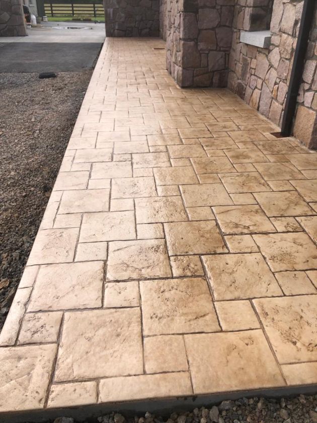 Pattern Imprinted Concrete Walkway