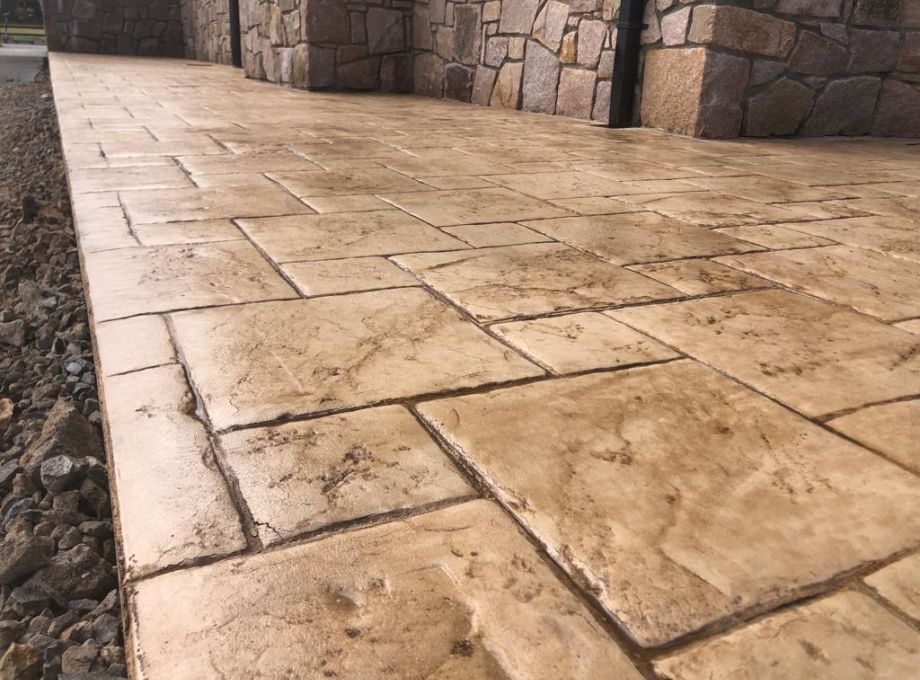 Pattern Imprinted Concrete Walkway, Tetra Stone Pattern